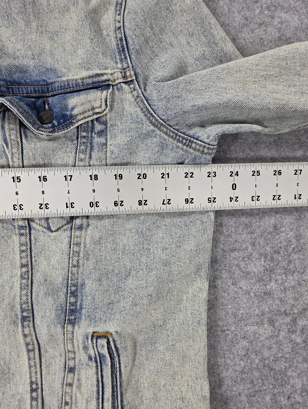 Levi's Light Blue Acid Wash Denim Jacket - Men's Trucker Jean Sz XL - Picture 6 of 9
